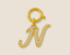 Alphabet N Diamond Studded Charm