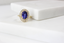 Front shot of sapphire and Natural cocktail ring with vintage feel 