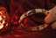 Zoom shot of three-row diamond bangle in yellow gold for extra brilliance - Vansh Diamonds
