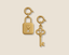 Lock & Key Diamond Charms (Set of 2)