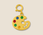 Paint Palette Gold Charm
