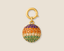 Rainbow ball charm studded with gemstones on a beige background