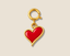 Red Full Heart Gold Charm