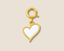 White Full Heart Gold Charm